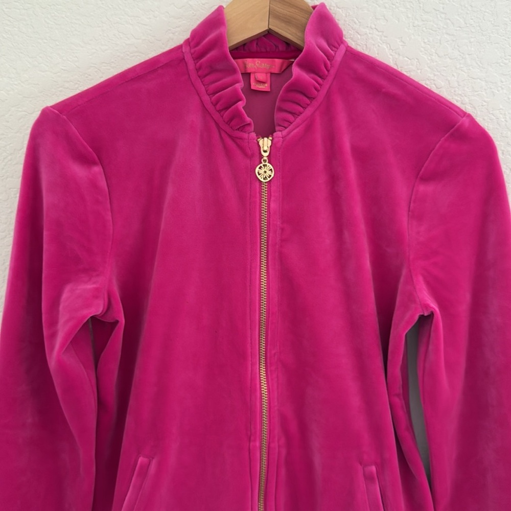 Lilliy Pulitzer Jayla Velour Ruffle Jacket Size S - Picture 4 of 10